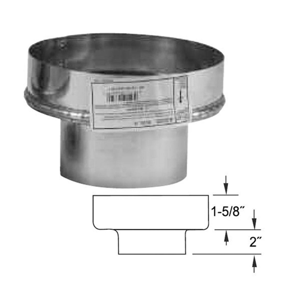 4" to 6" Selkirk VP Pellet Vent Pipe Chimney Adapter - 4VP-A6