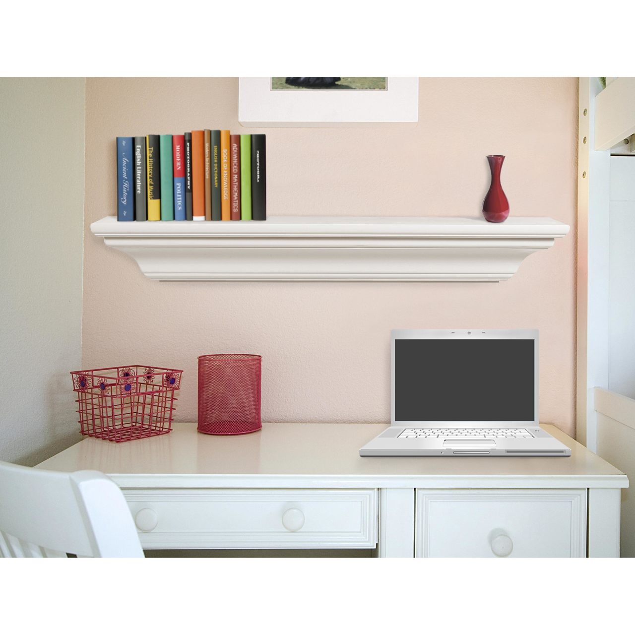 48" Crestwood MDF Fireplace Shelf by Pearl Mantels - White Paint Finish