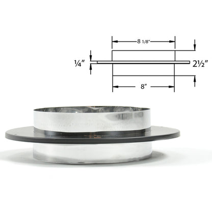 8" DuraBlack Chimney Adapter with Trim - 8DVL-ADC