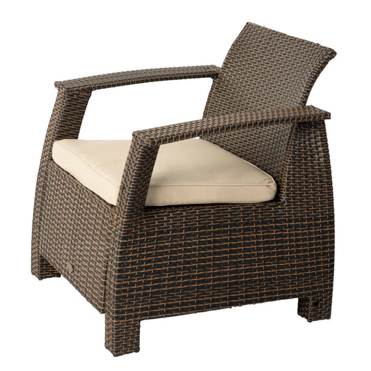 Fire Sense Bondi Deluxe Armchair in Mocha Wicker - 62775