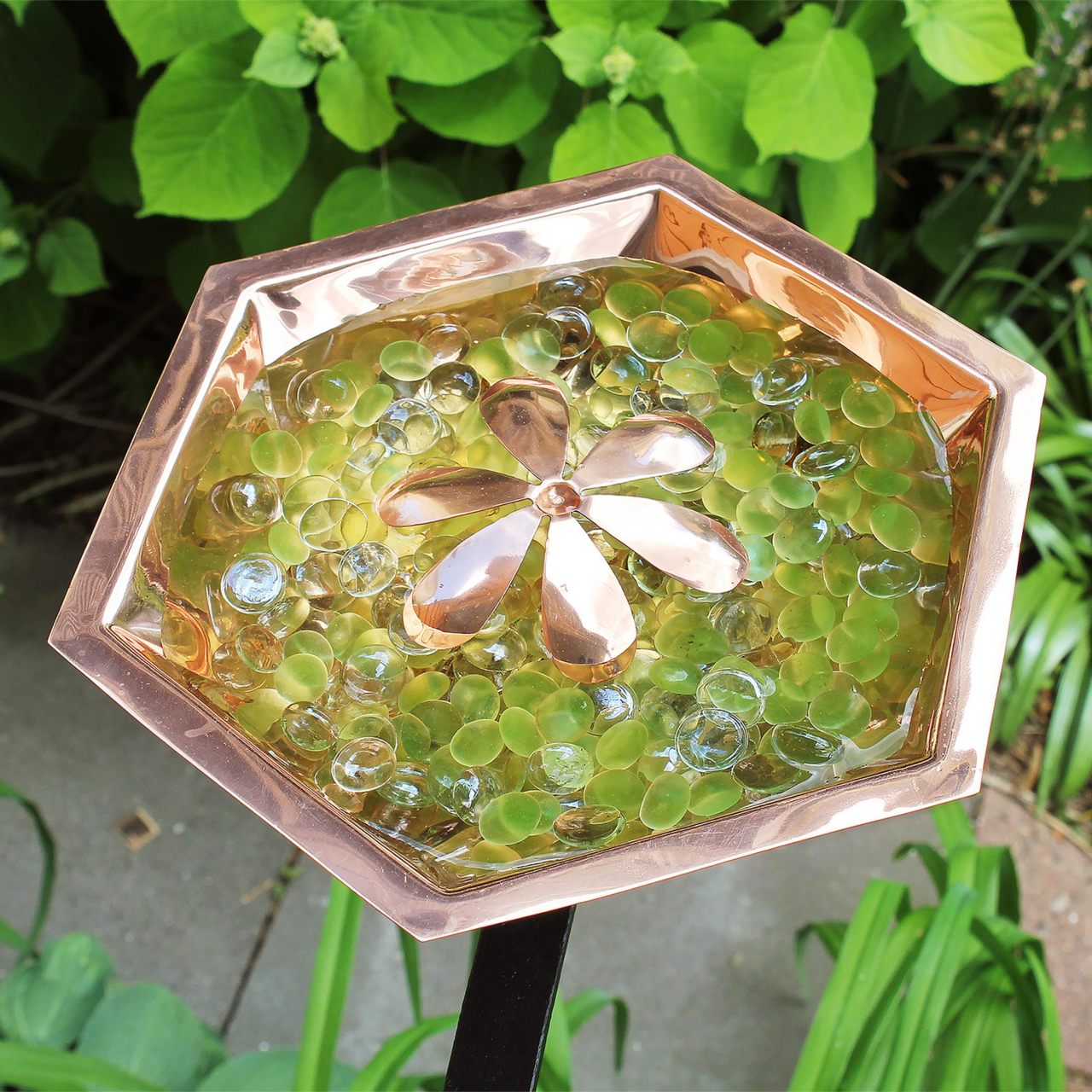 11.5" Copper Bee Fountain & Birdbath with Rail Mount Bracket