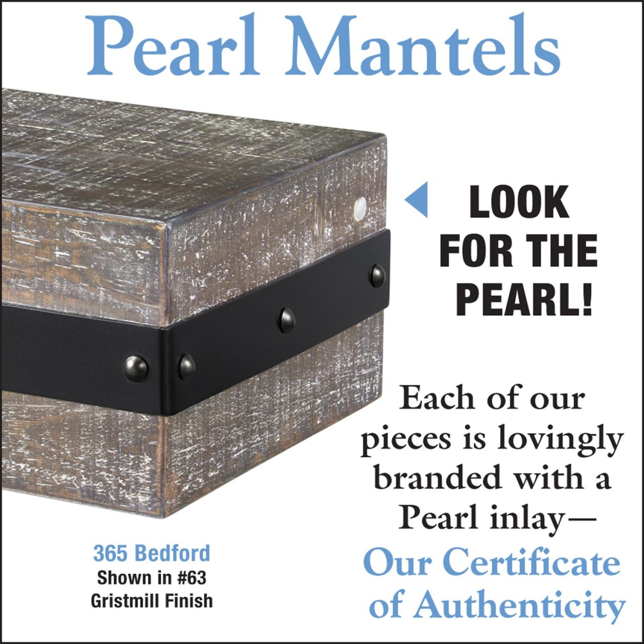 48" Bedford Fireplace Shelf by Pearl Mantels - Gristmill Finish