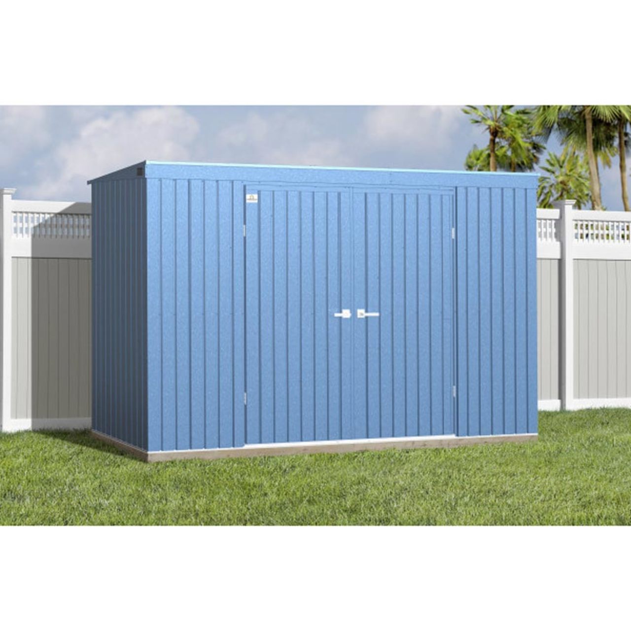 Arrow Elite Steel Storage Shed  10' x 4'  Blue Gray