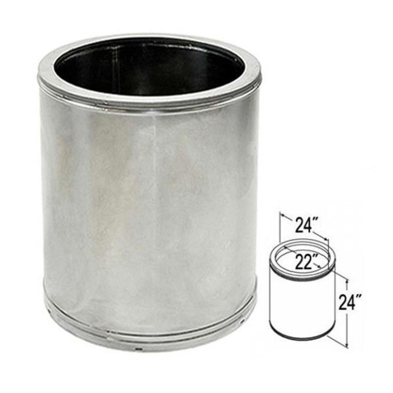 22'' x 24'' DuraTech Stainless Steel Chimney Pipe - 22DT-24SS