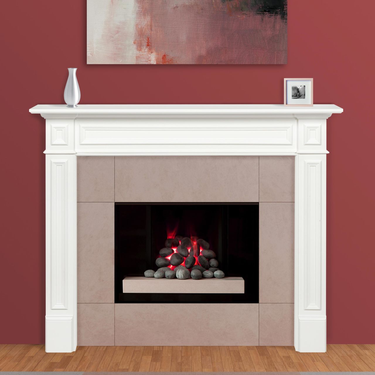 48" Mike MDF Fireplace Mantel by Pearl Mantels - White Paint Finish