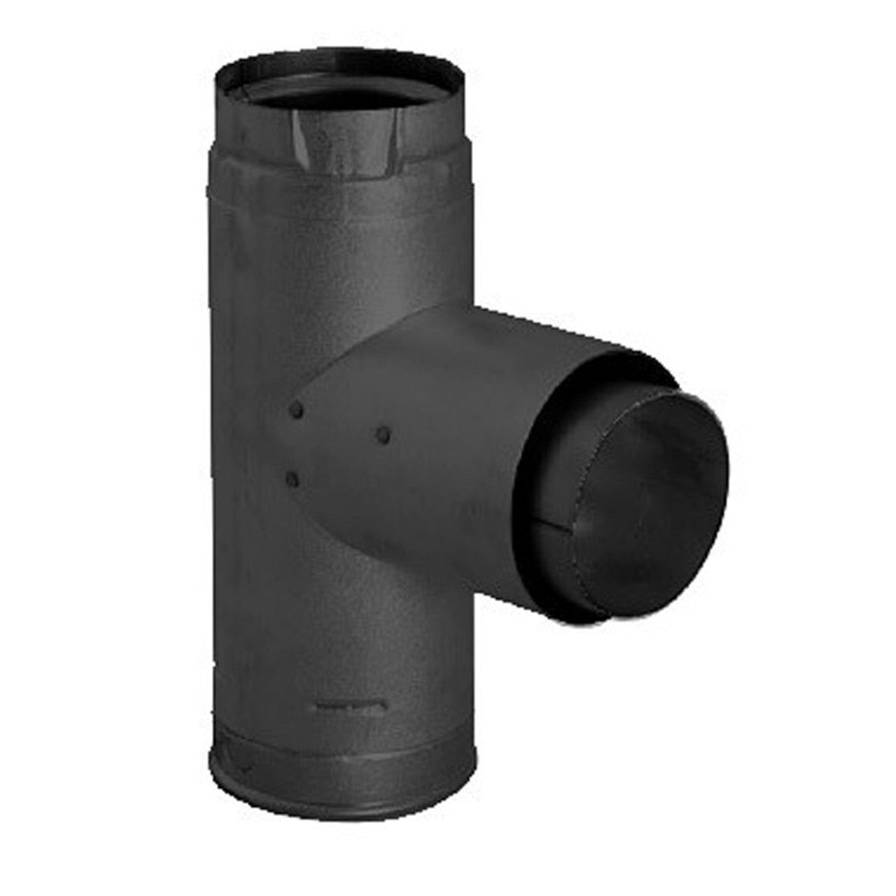 3" PelletVent Pro Black Adapter Tee with Clean-Out Tee Cap - 3PVP-TADB1