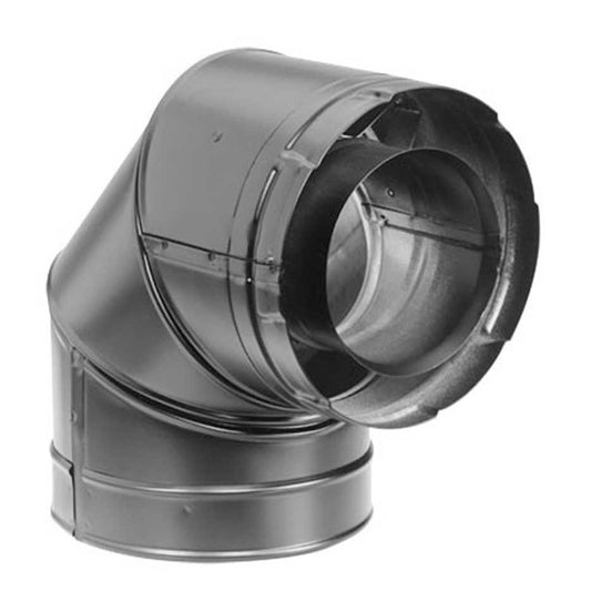 4" x 6 5/8" DirectVent Pro 90 Degree Black Elbow - 46DVA-E90B