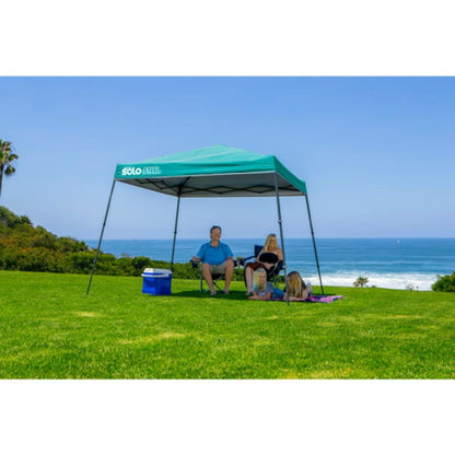 Solo Steel 64 10' x 10' Slant Leg Canopy - Turquoise