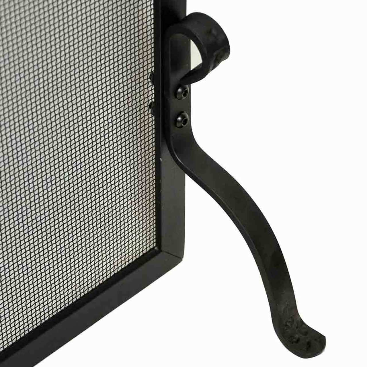 Pilgrim Forged Iron Fireplace Screen - Matte Black 44" x 33"