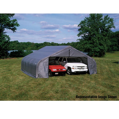 ShelterCoat 22 x 28 Garage With Peak 12.5 Roof - Gray