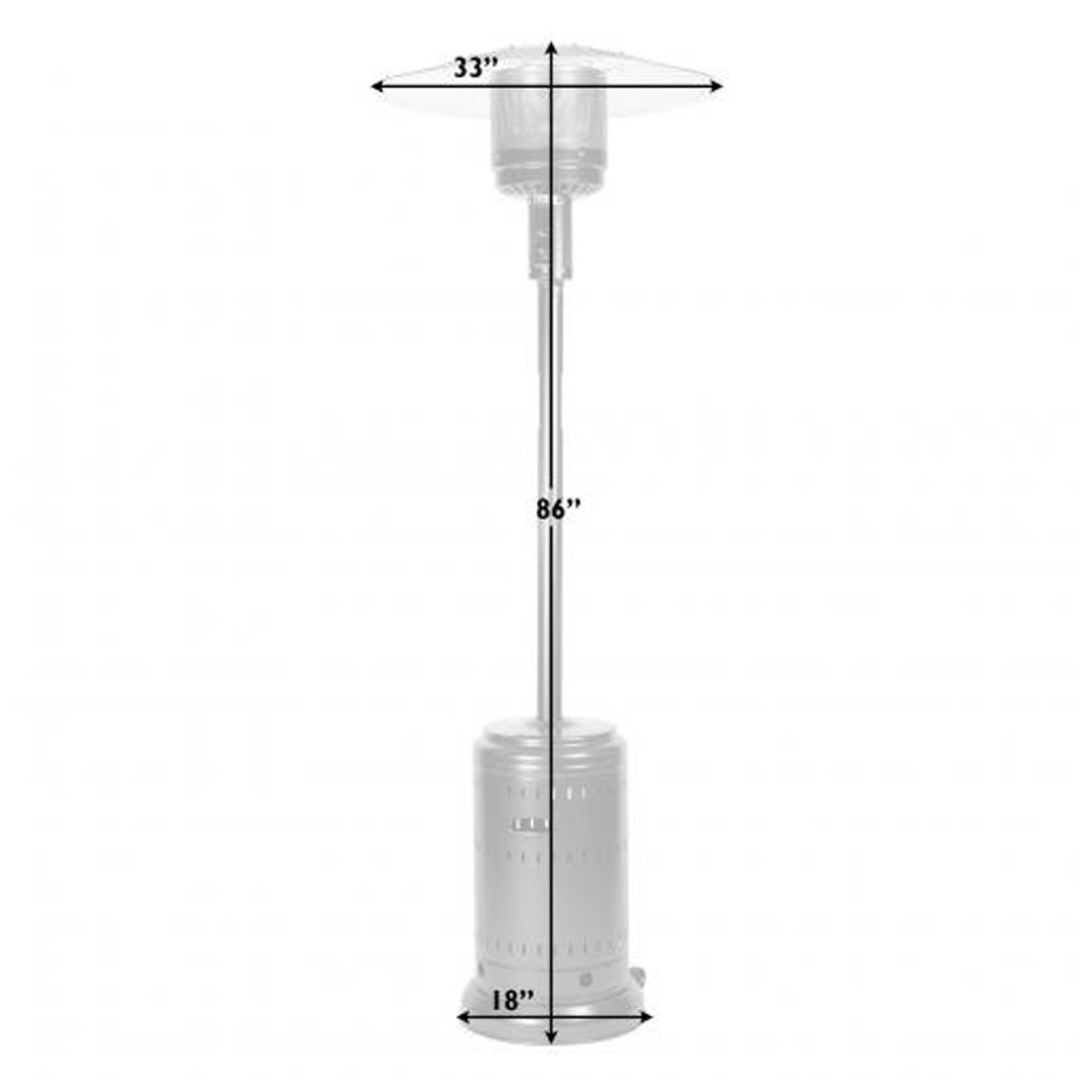 Ash And Stainless Steel Finish Patio Heater