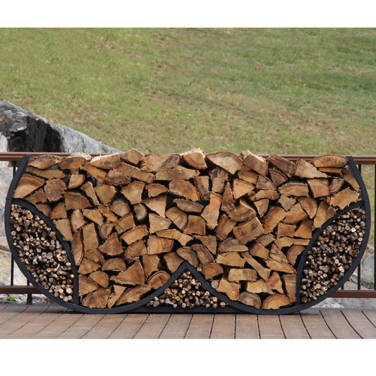 SHELTER-IT 8"™ Double Round Firewood Storage Rack with Kindling Storage - No Cover