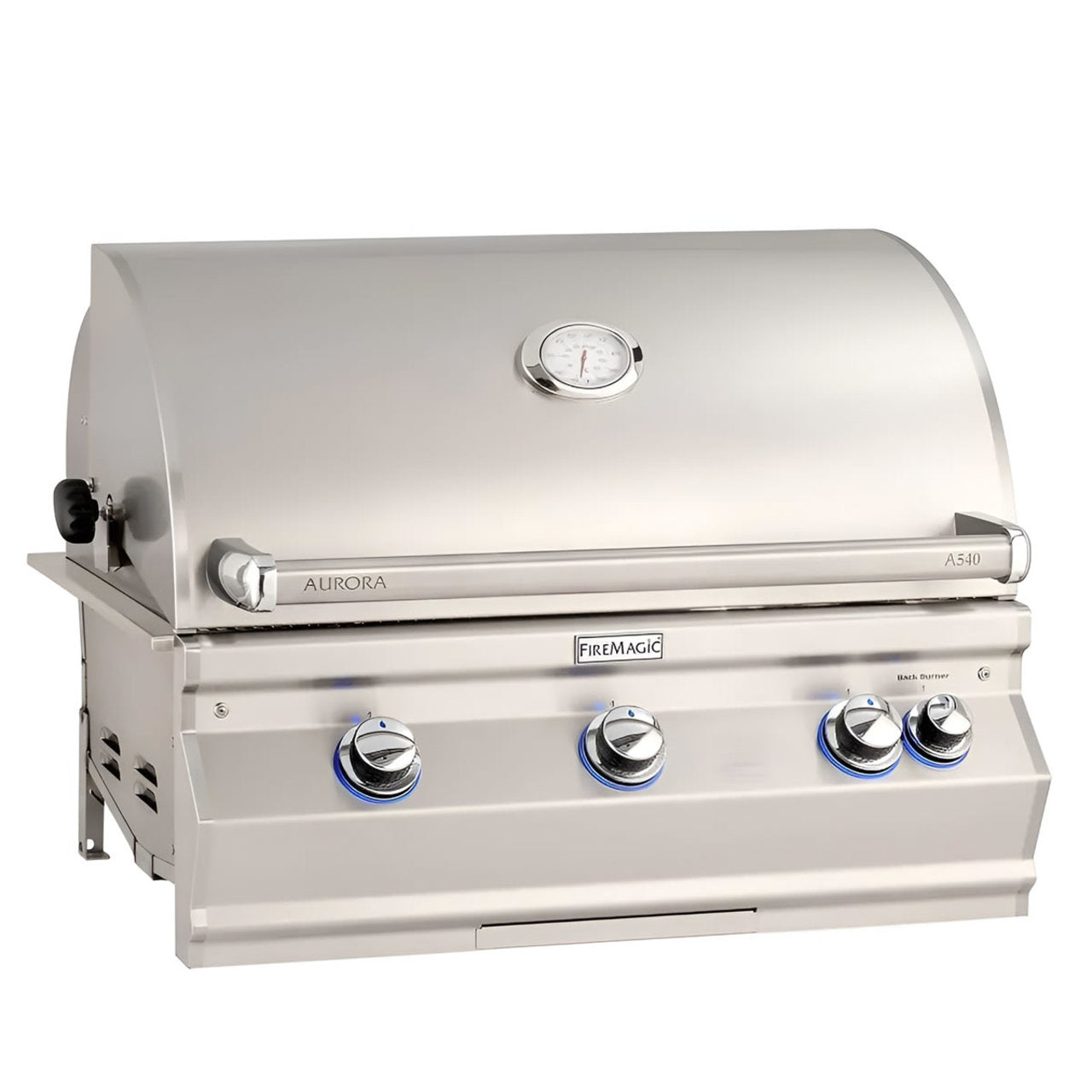 FireMagic A540i Aurora 30" Built-In Grill with Analog Thermometer and Rotisserie Backburner, NG-LP - A540I8EA