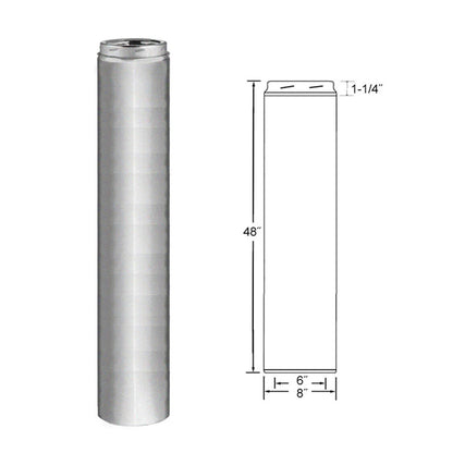 6" x 48" Selkirk Galva-Temp Galvanized Chimney Pipe - 206148G