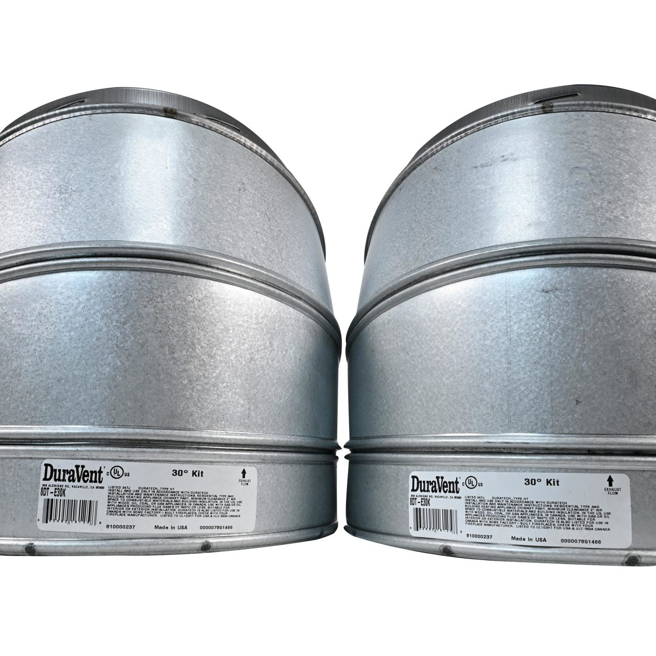 8" DuraTech 30 Degree Galvanized Elbow Kit - 8DT-E30K