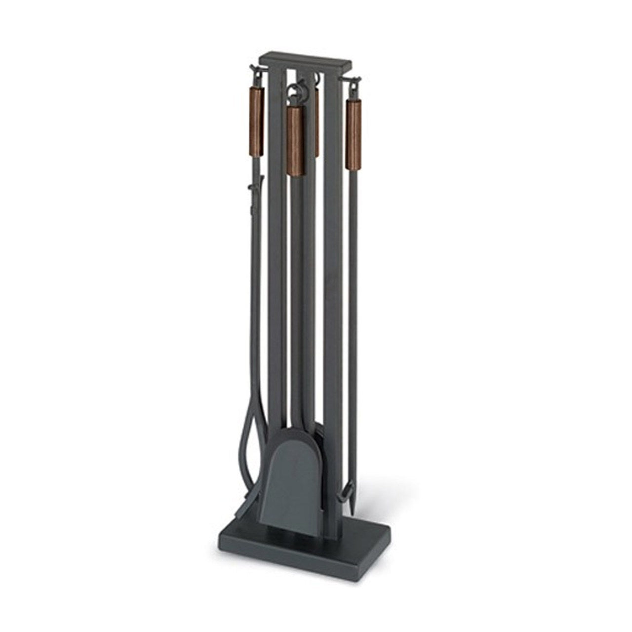 Pilgrim 5 Piece Matte Black Contemporary Tool Set - Burnished Bronze Handles