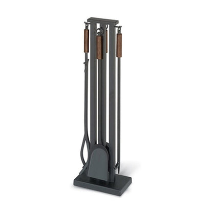 Pilgrim 5 Piece Matte Black Contemporary Tool Set - Burnished Bronze Handles