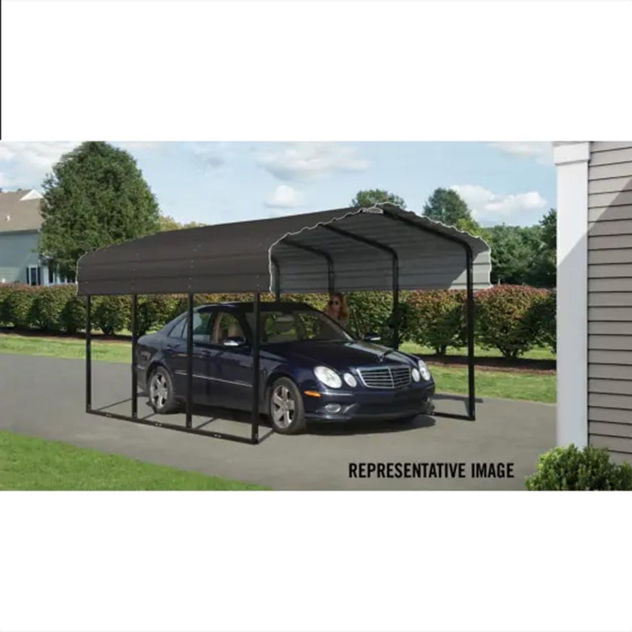 Arrow Carport 10 x 24 x 7 Ft. - Charcoal