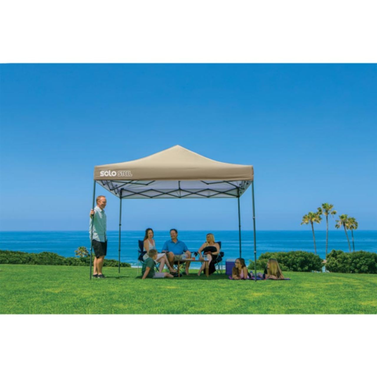 Solo Steel 100 10' x 10' Straight Leg Canopy - Khaki
