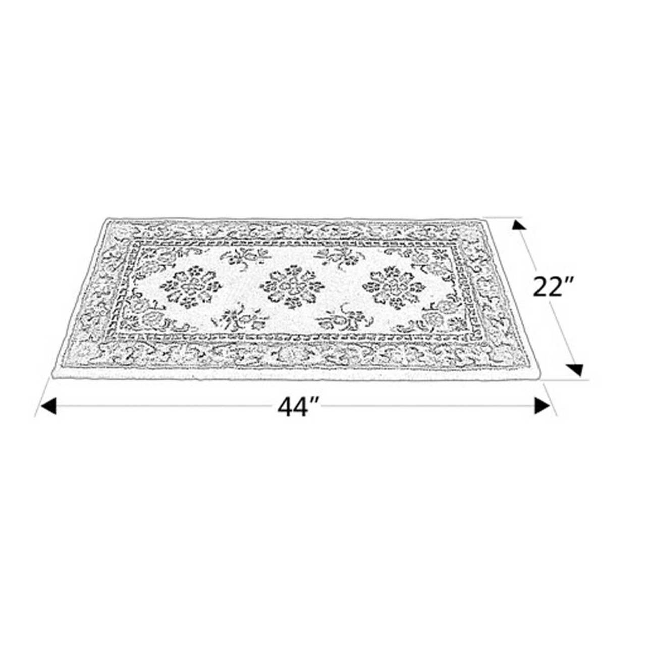 44" Rectangle Blue Oriental Fireplace Rug