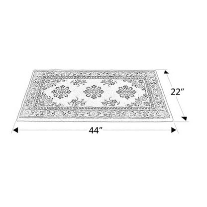 44" Rectangle Blue Oriental Fireplace Rug