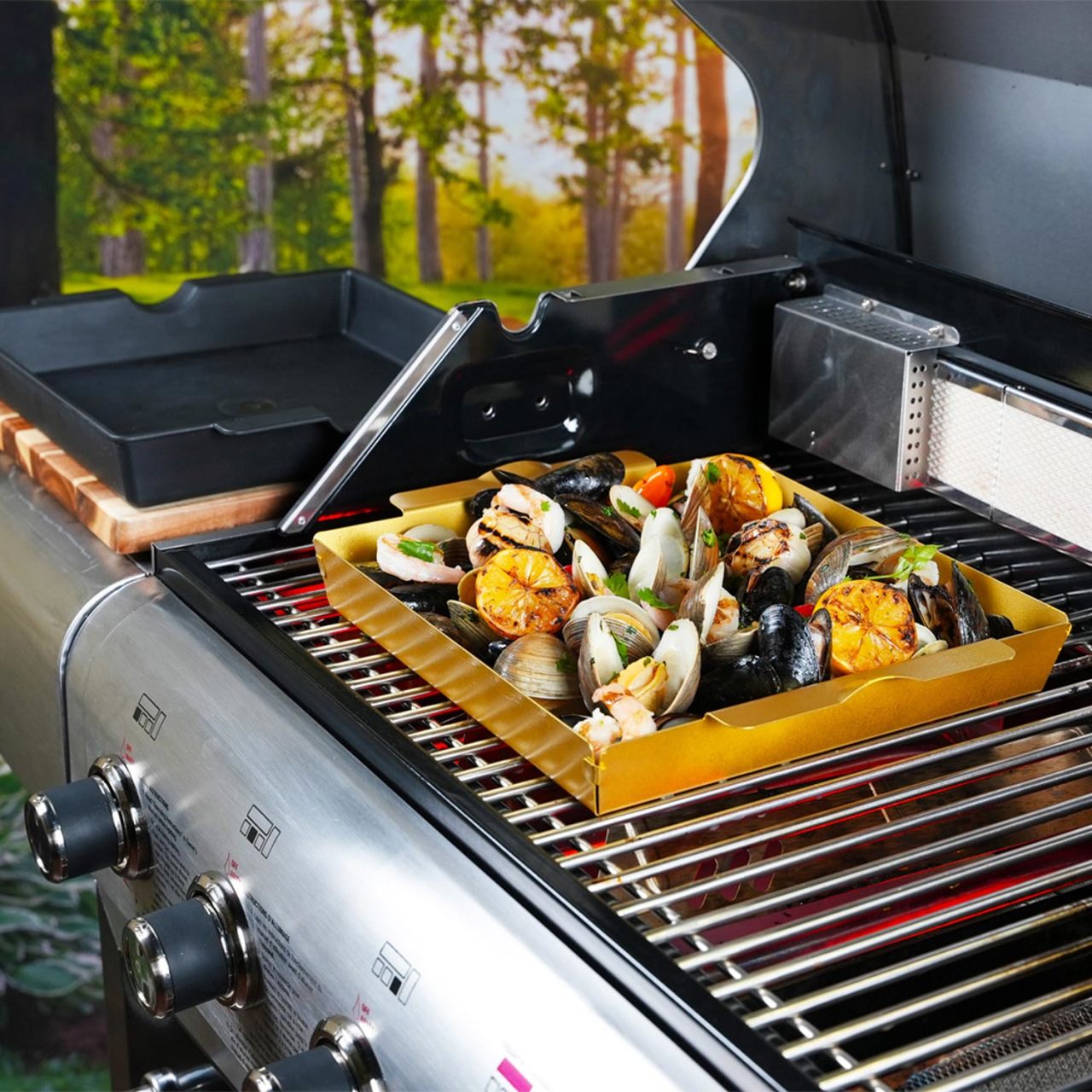 Grill & Serve| Antique Brass Grilling Tray
