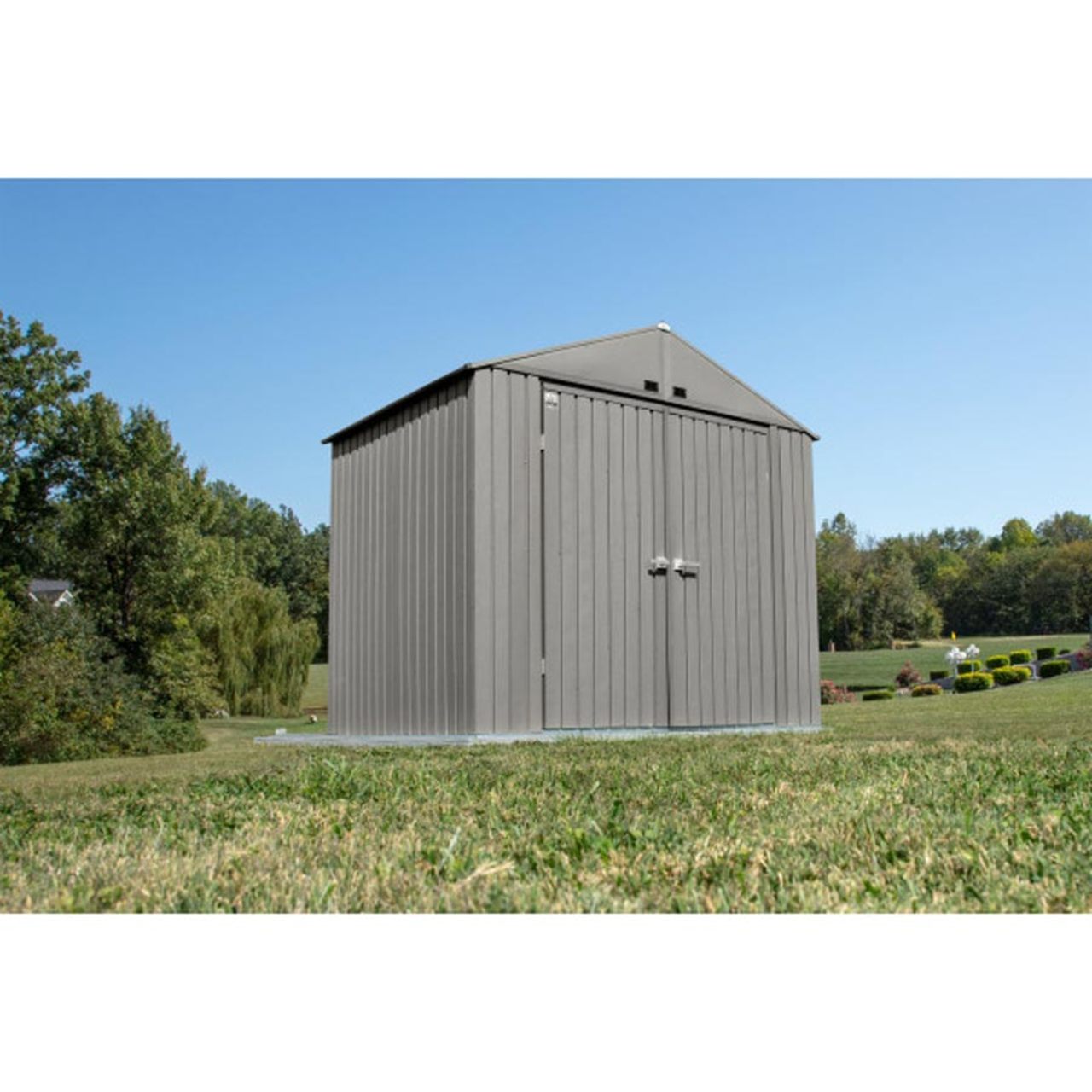 Arrow Elite Steel Storage Shed 8' x 6' - Cool Gray