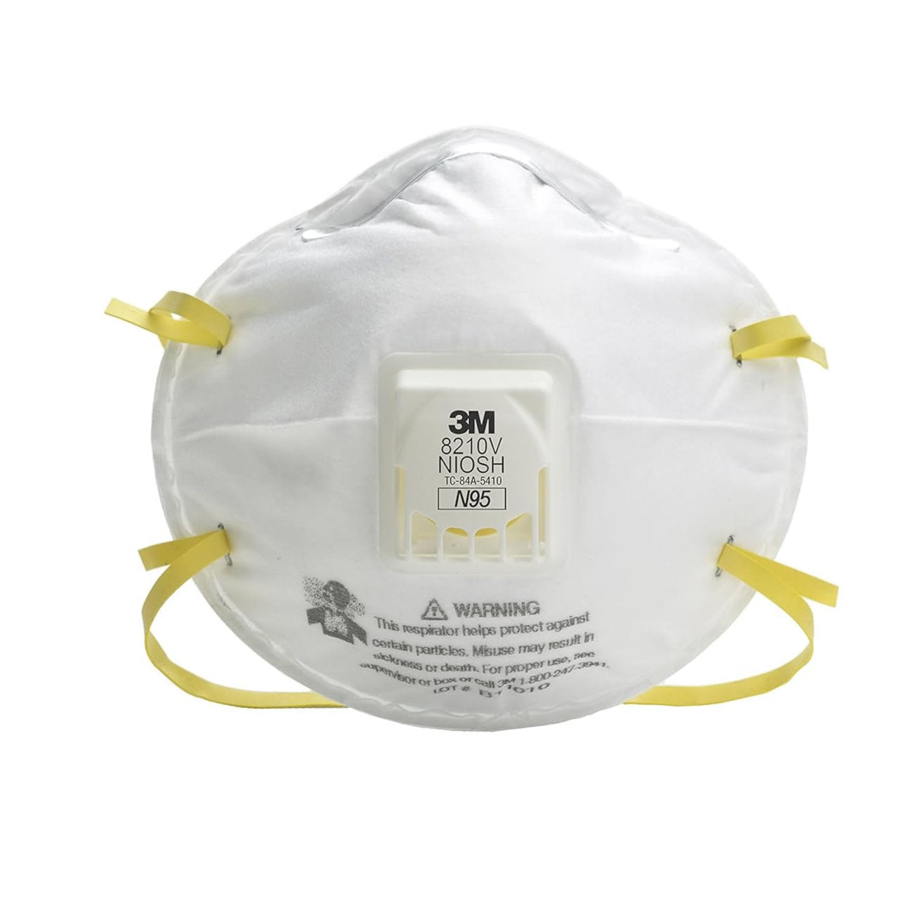 3M N95 Particulate Respirator USA Made, 8210V, White