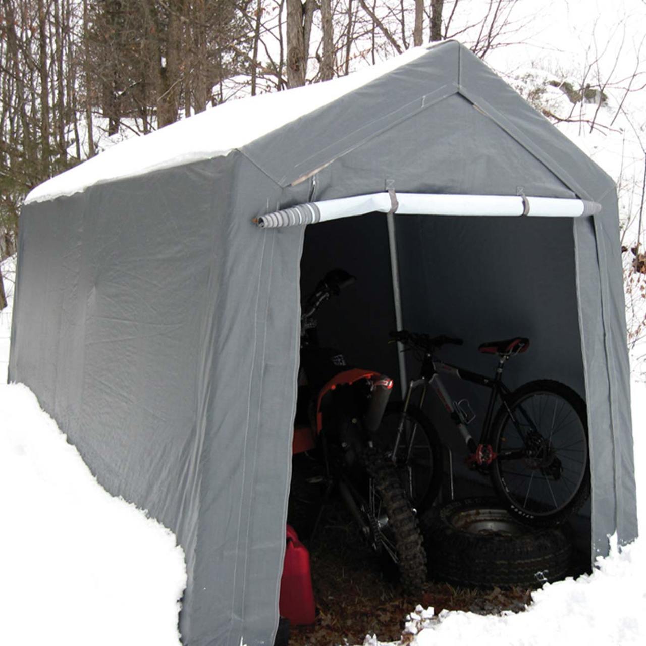 King Canopy  7' x 12' Silver Storage Garage