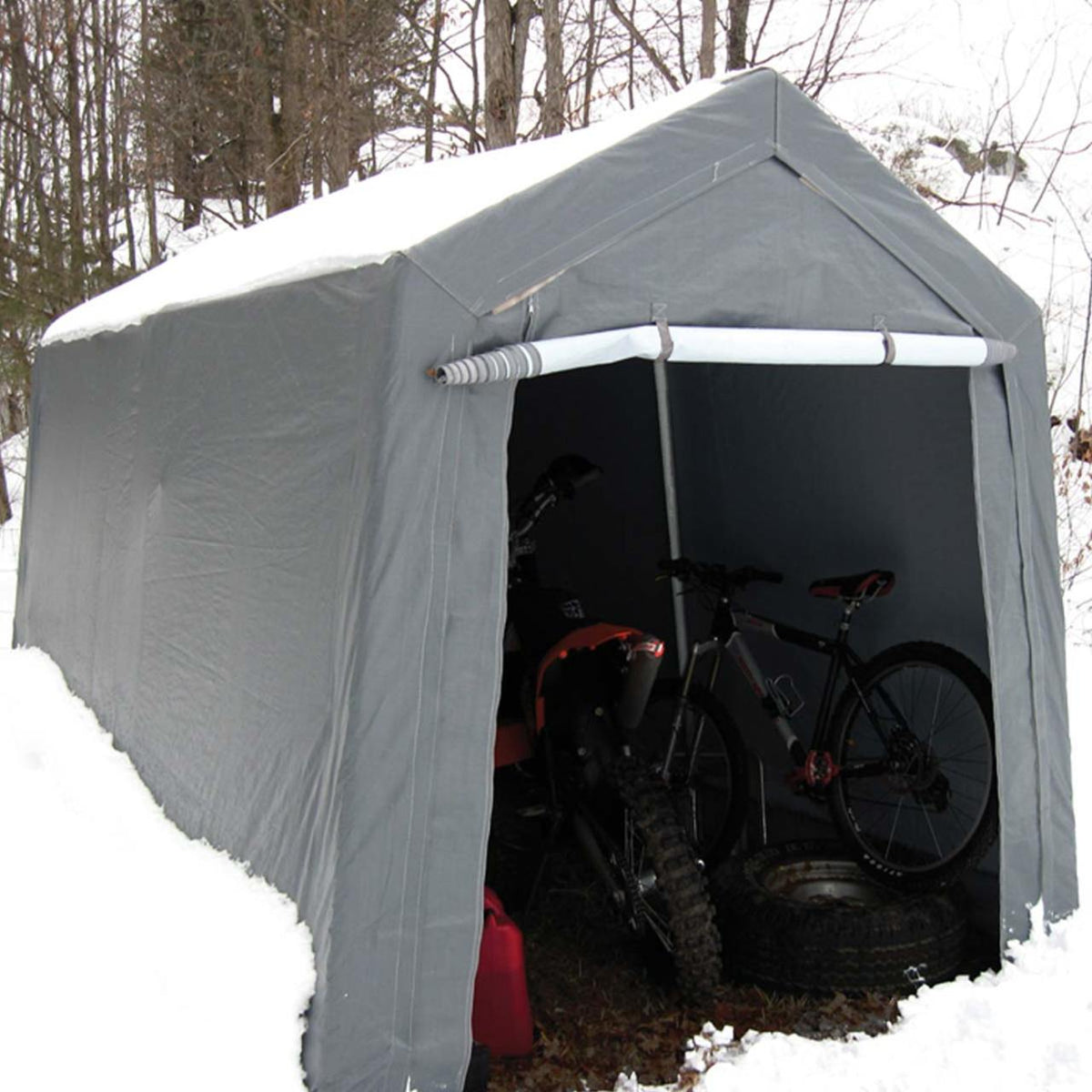 King Canopy  7' x 12' Silver Storage Garage