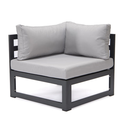FiveOaks Dover Patio Collections Corner Sofa in Light Gray