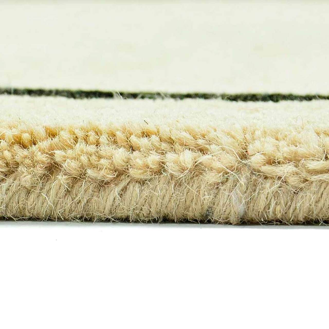 44" Rectangle Khaki with Taupe Contemporary Hearth Rug