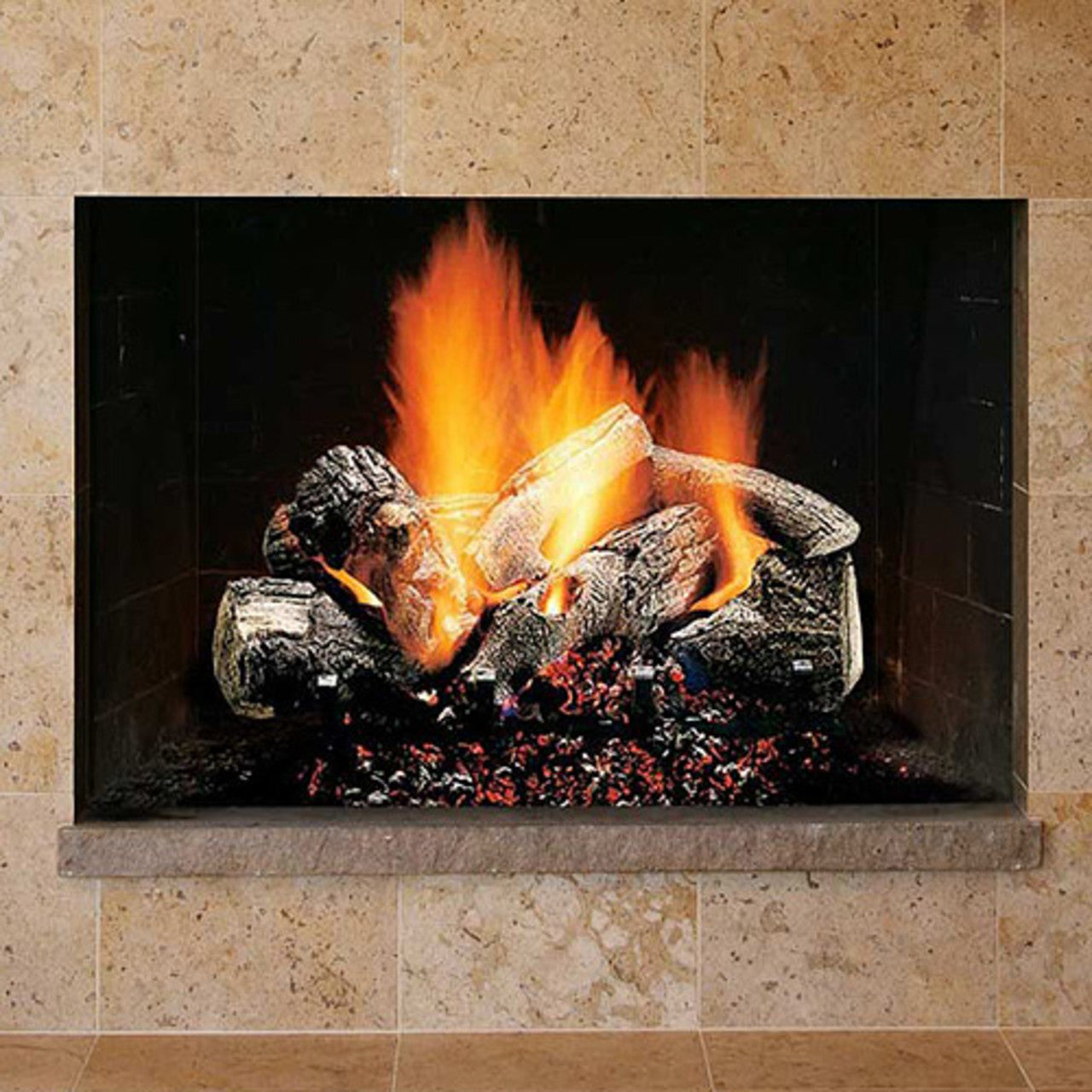 Hargrove 24'' Natural Gas Burnt Oak Vented Gas Log Set