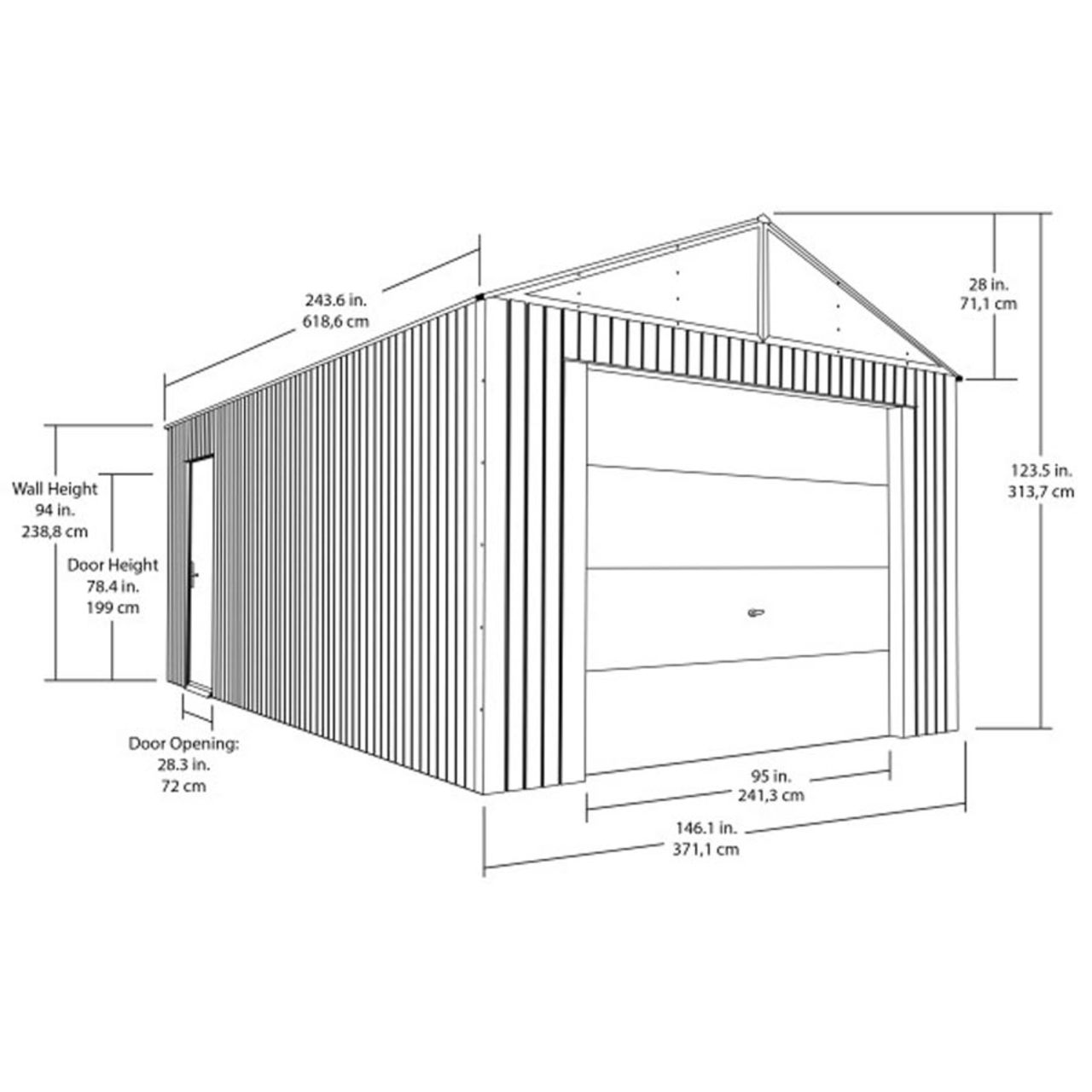 Everest 12' x 20' Garage - Charcoal