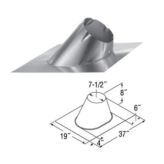 5'' DuraTech 19/12 - 24/12 Adjustable Roof Flashing - 5DT-F24