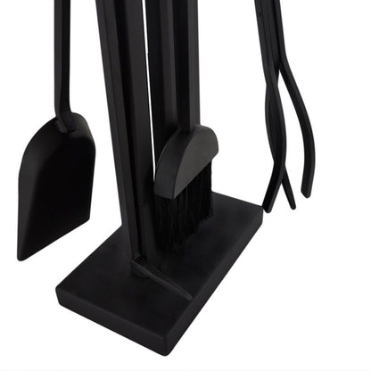 Pilgrim 5 Piece Matte Black Contemporary Tool Set - Burnished Bronze Handles