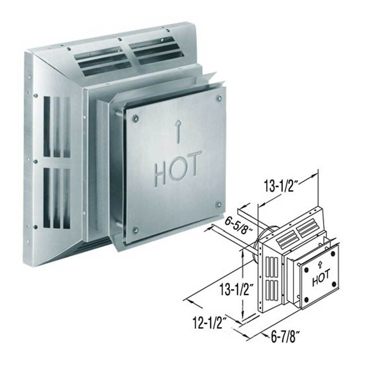 4" x 6 5/8" DirectVent Pro Stainless Steel Square Horizontal Termination Cap - 46DVA-HC-S