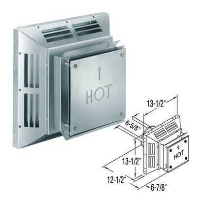 4" x 6 5/8" DirectVent Pro Stainless Steel Square Horizontal Termination Cap - 46DVA-HC-S