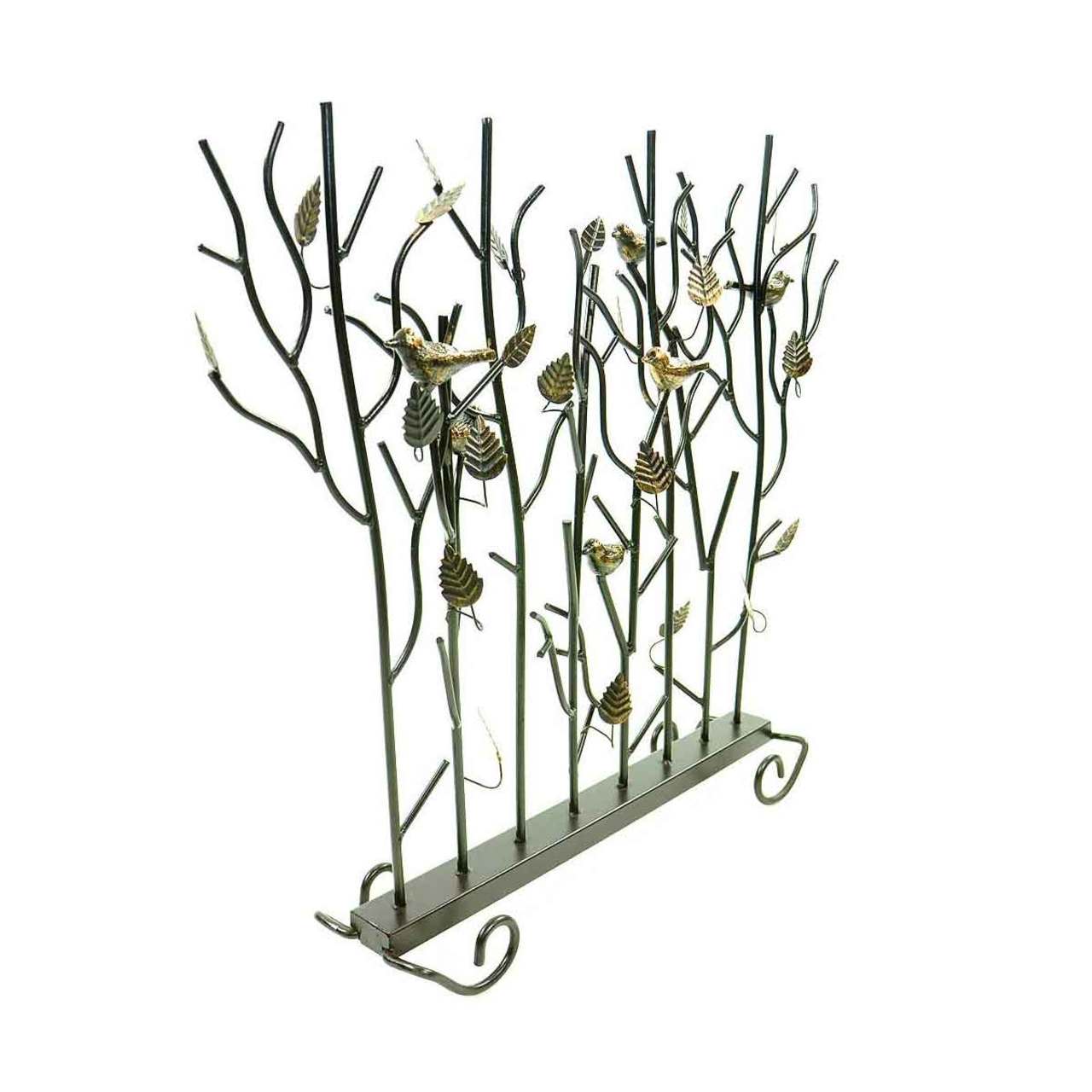 Birds Summer Fireplace Screen - Roman Bronze Powdercoat Accented with Gold