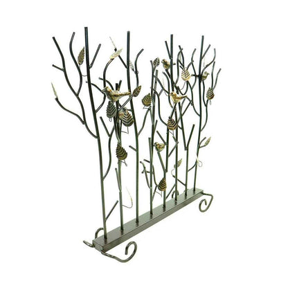 Birds Summer Fireplace Screen - Roman Bronze Powdercoat Accented with Gold