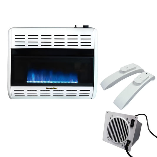 Empire 20,000 BTU Blue Flame Propane Heater Thermostat Temperature Control With Blower And Stand
