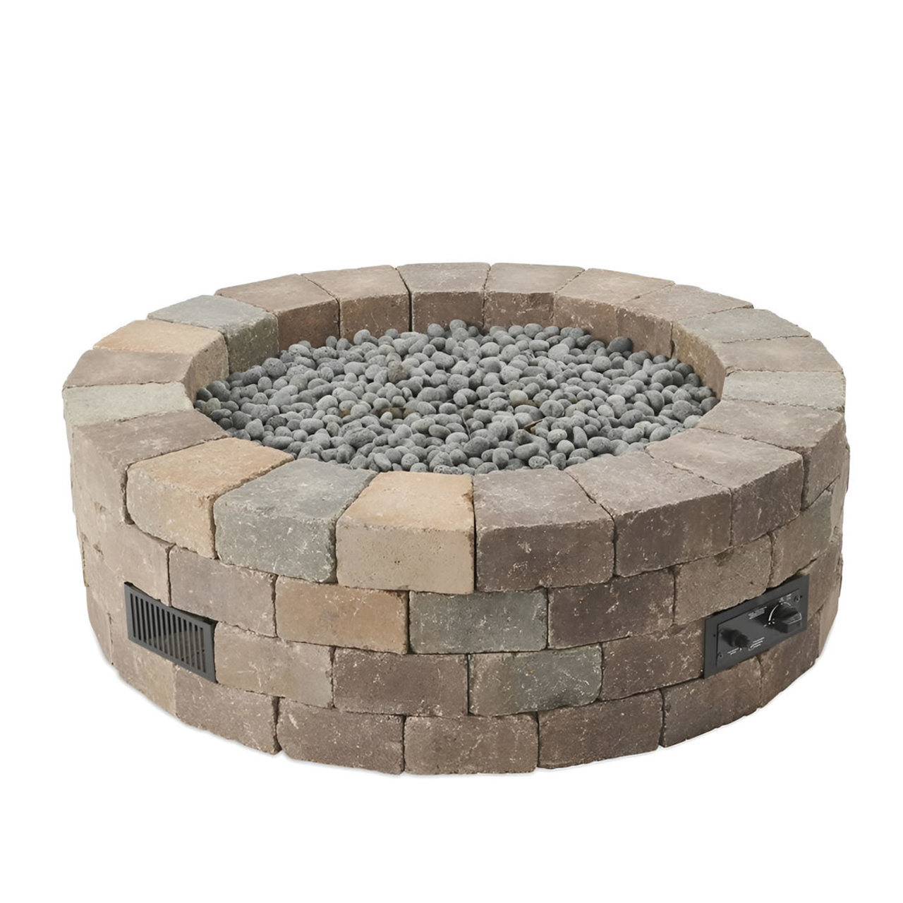 Outdoor Greatroom Bronson Block Square/Round Gas Fire Pit Kit - BRON5151-K/BRON52-K