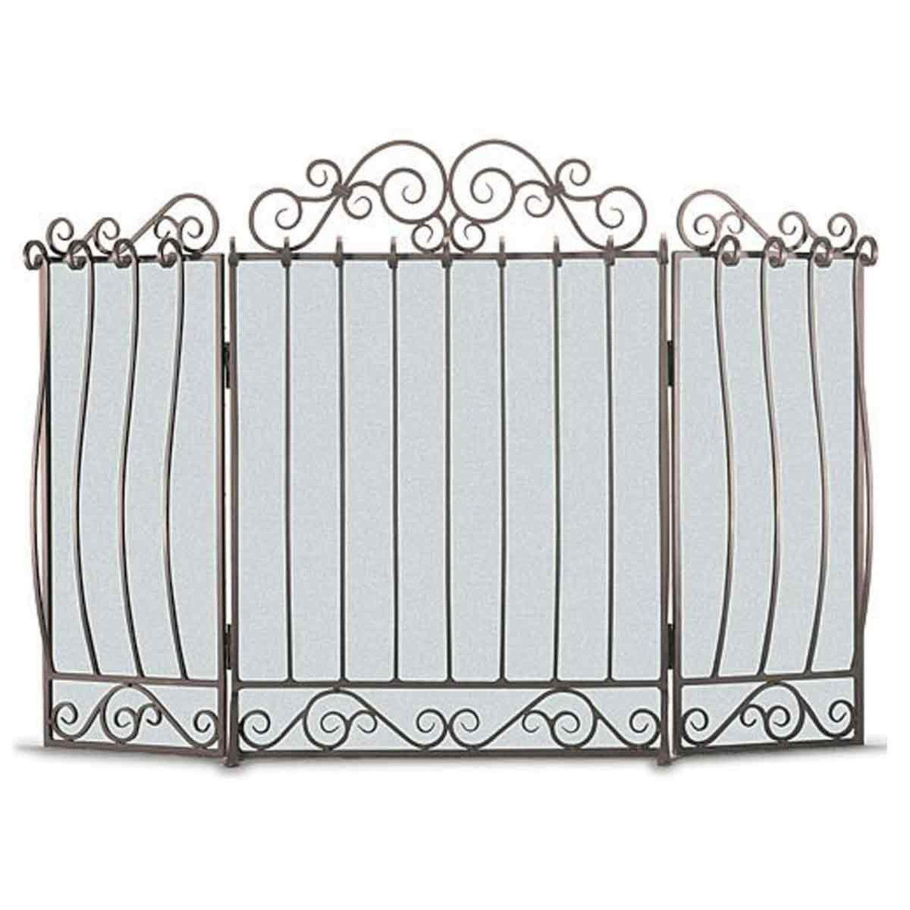 Pilgrim Villa Three Panel Fireplace Screen - Brushed Bronze
