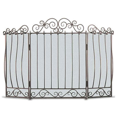 Pilgrim Villa Three Panel Fireplace Screen - Brushed Bronze