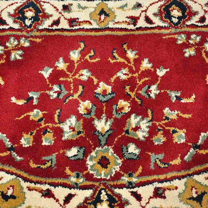 56" Half Round Burgundy Oriental Fireplace Rug