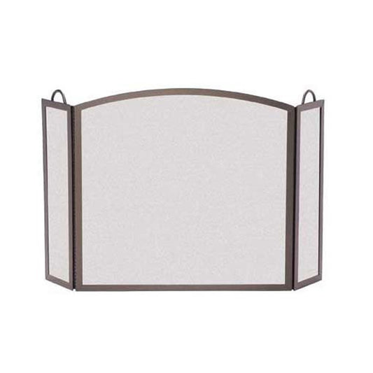 Pilgrim Full Arch Three Panel Fireplace Screen - Burnished Bronze 46" Wide