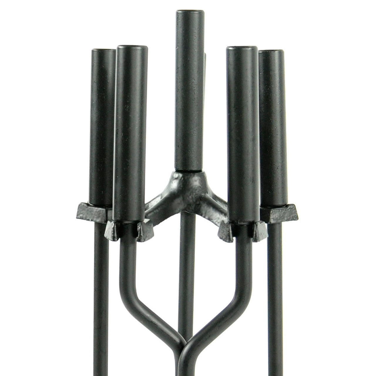 5 Piece Black Wrought Iron Fireplace Tool Set - F-1070