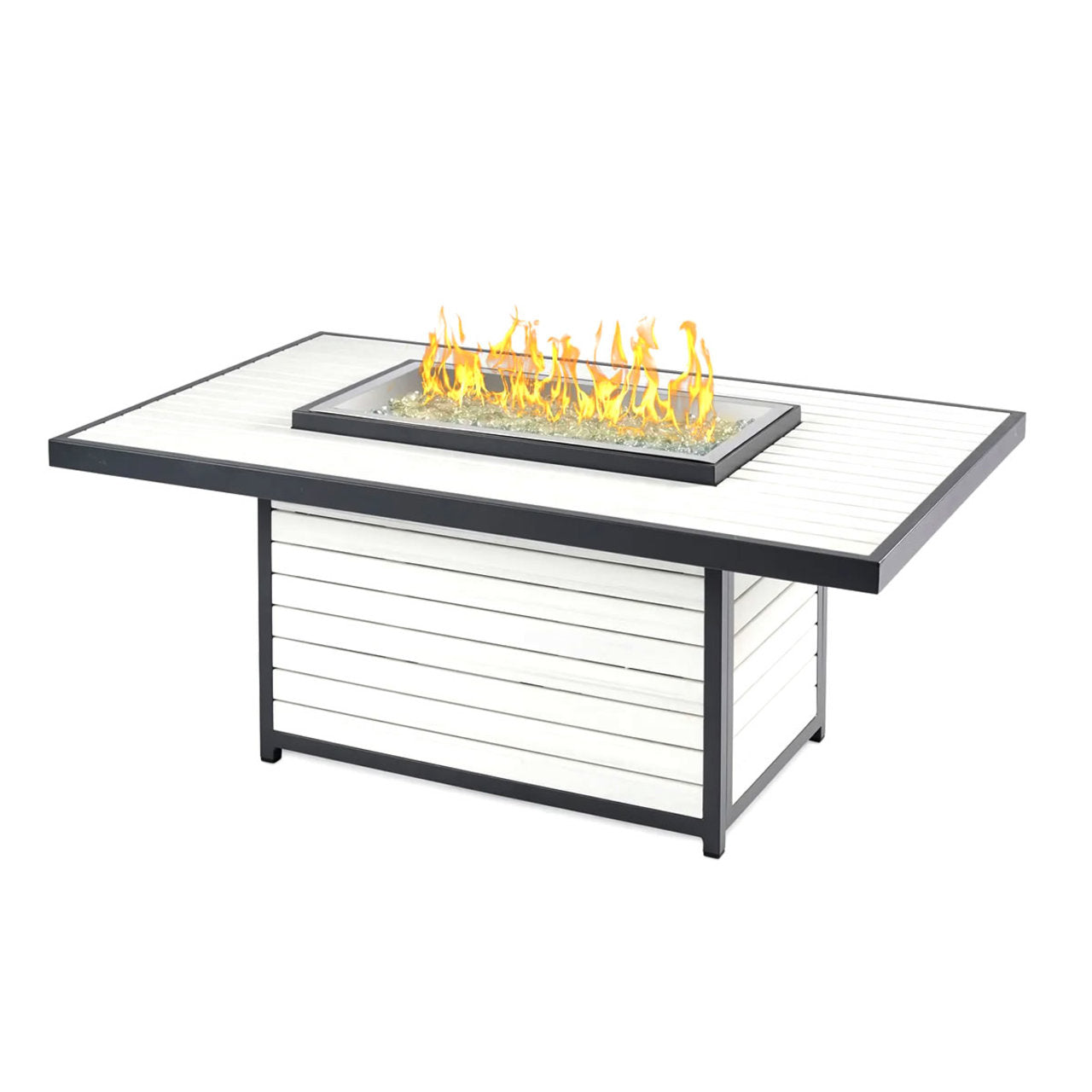 Outdoor Greatroom Kenwood and Brooks Rectangular Chat Height Gas Fire Pit Table