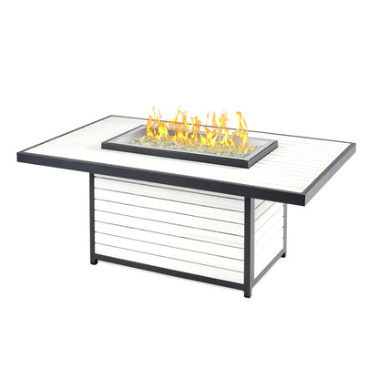 Outdoor Greatroom Kenwood and Brooks Rectangular Chat Height Gas Fire Pit Table