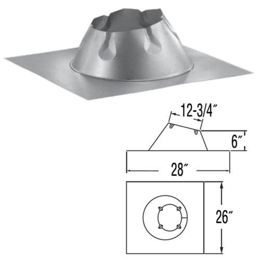 8" DuraPlus 0/12 - 6/12 Roof Flashing - 8DP-F6